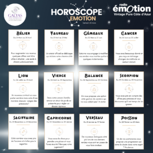 HOROSCOPE : SAMEDI 25 MARS 2023